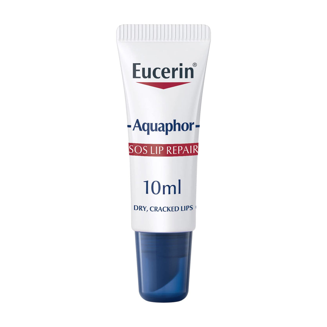 Eucerin Aquaphor SOS Reparador de Labios 10 ml — envase de frente sobre fondo blanco