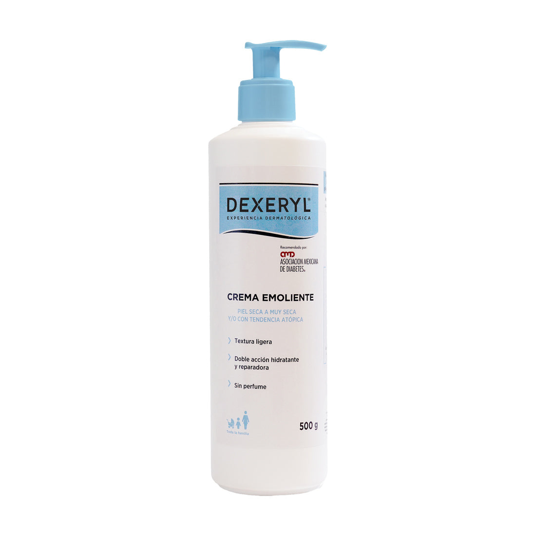 Laboratories Pierre Fabré Dexeryl Crema Emoliente 500 g — envase de frente sobre fondo blanco