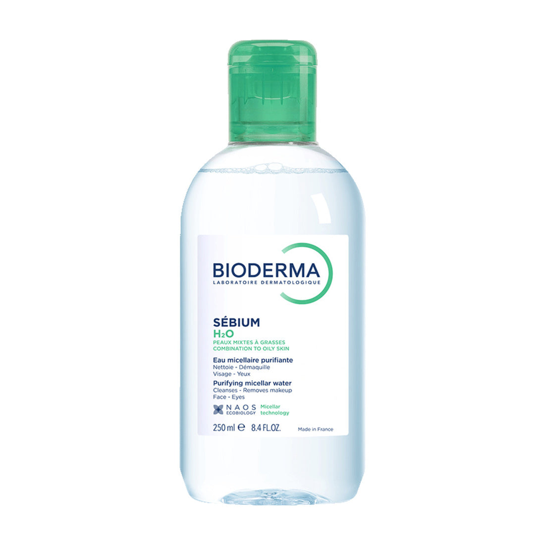 Sébium H2O Agua Micelar 250 ml — fotografía real, vista frontal.