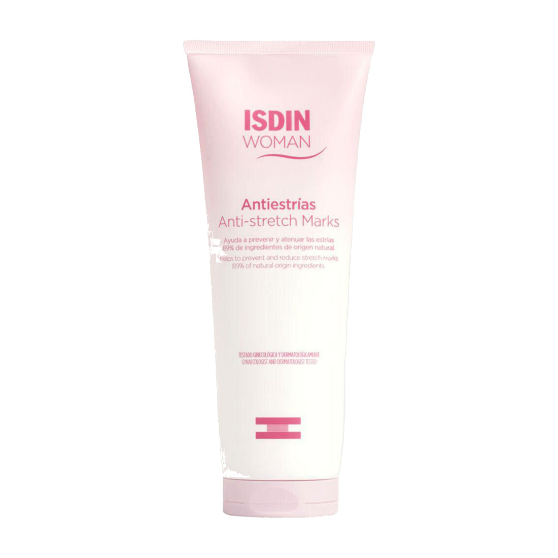 ISDIN Woman Crema Antiestrías 250 ml — fotografía real de frente sobre fondo blanco