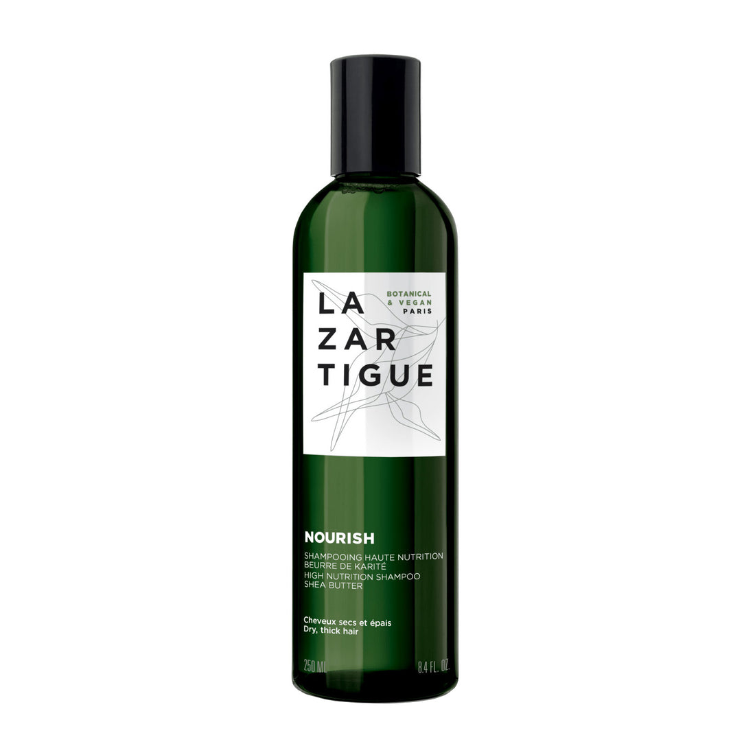 Lazartigue Nourish Shampoo 250 ml. Foto real, fuente: https://www.hautboutique.com/products/lazartigue-nourish-shampoo-250ml
