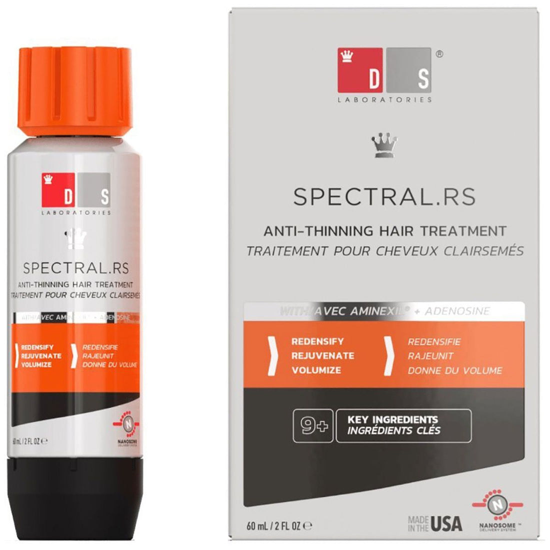 Spectral RS Tratamiento Capilar 60 ml, fotografía real del envase de frente