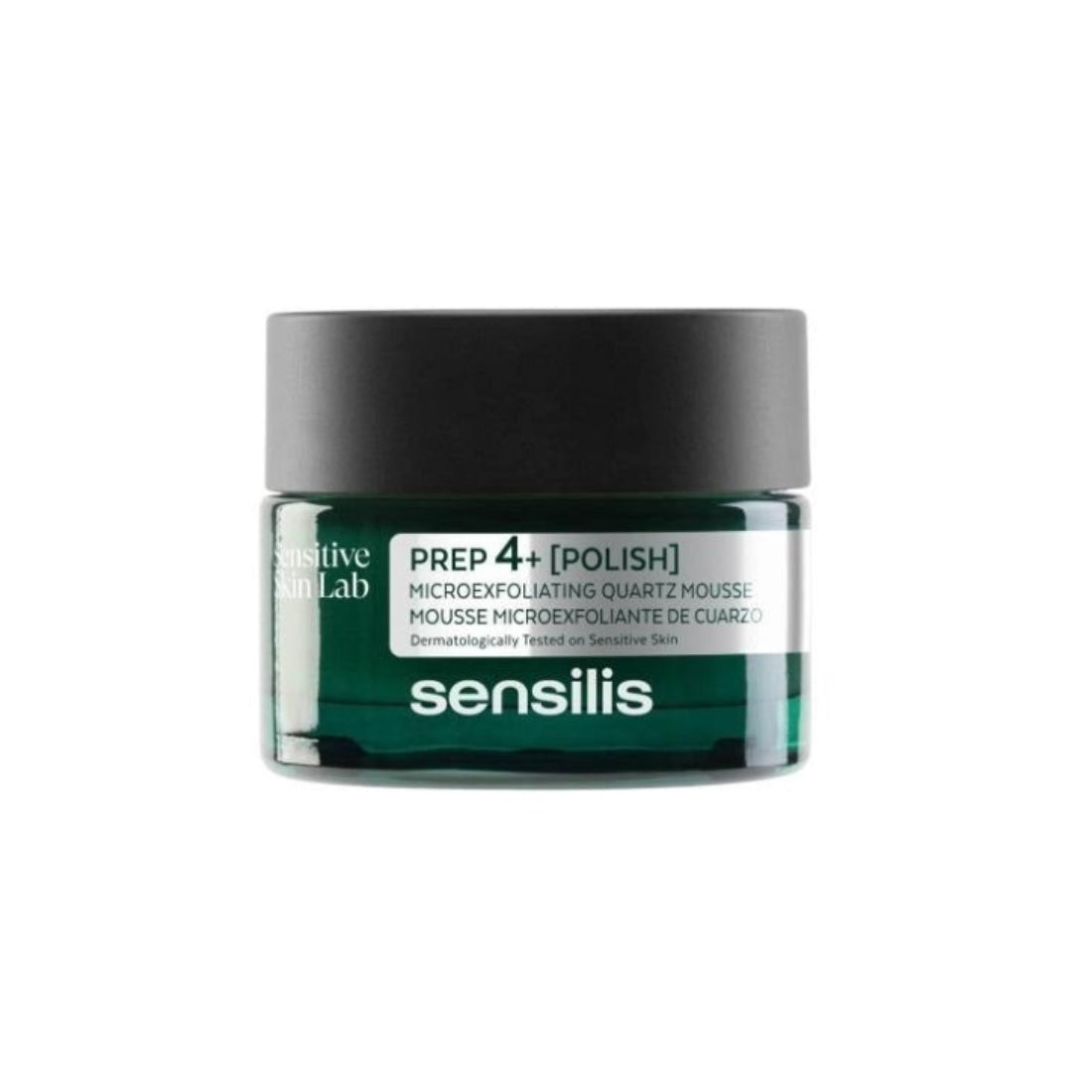 Sensilis PREP4+ [POLISH] 40 ml, mousse microexfoliante en tarro sobre fondo blanco