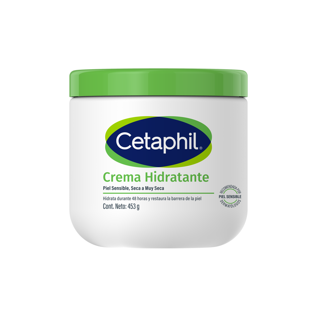 Cetaphil Crema Hidratante 453 g — imagen comercial original sobre fondo blanco