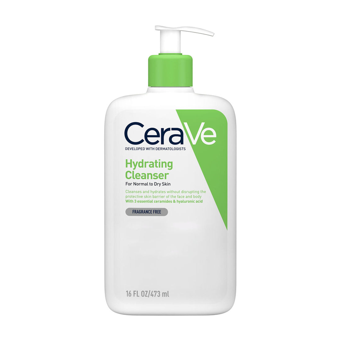 CeraVe Limpiadora Hidratante 473 ml — envase de frente sobre fondo blanco