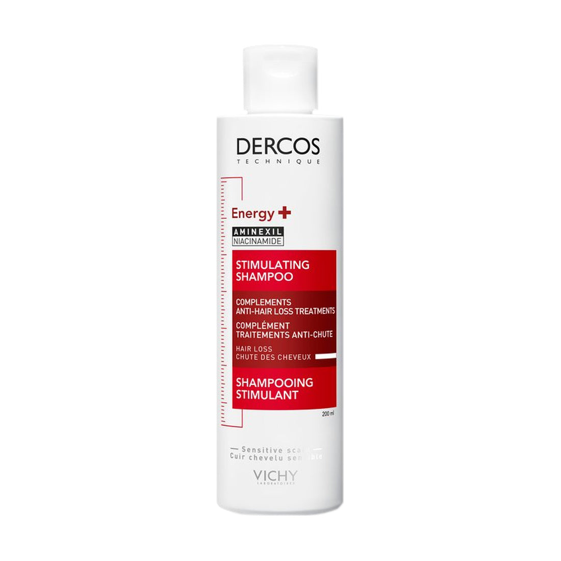 Vichy Dercos Shampoo Energy+ 200 ml — fotografía real de frente sobre fondo blanco