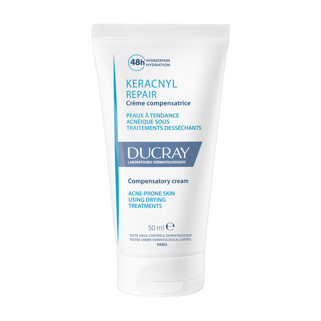 Ducray Keracnyl Repair Crema Hidranutritiva 50 ml — fotografía real de frente sobre fondo blanco