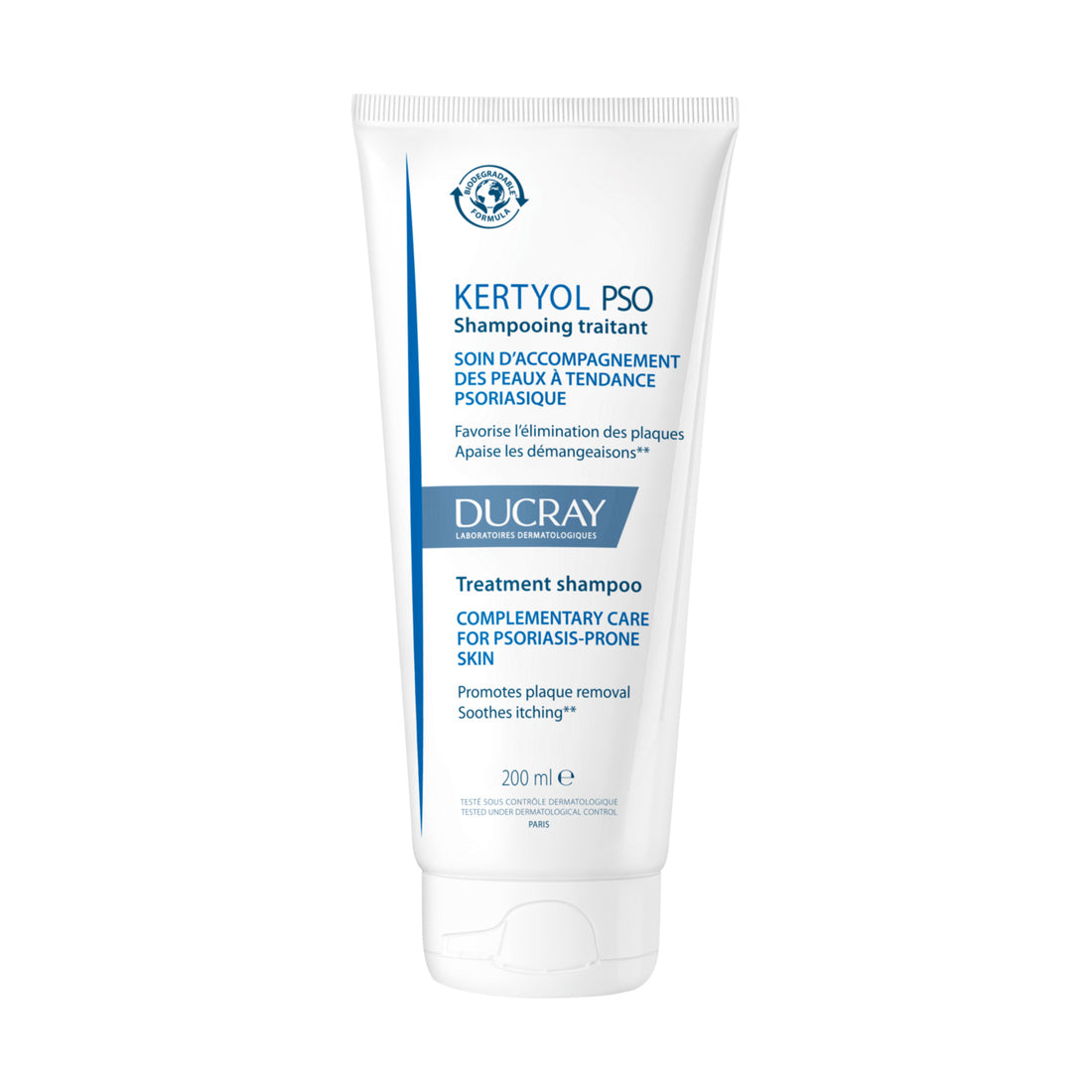 Kertyol PSO Shampoo Tratante 200 ml, presentación frontal