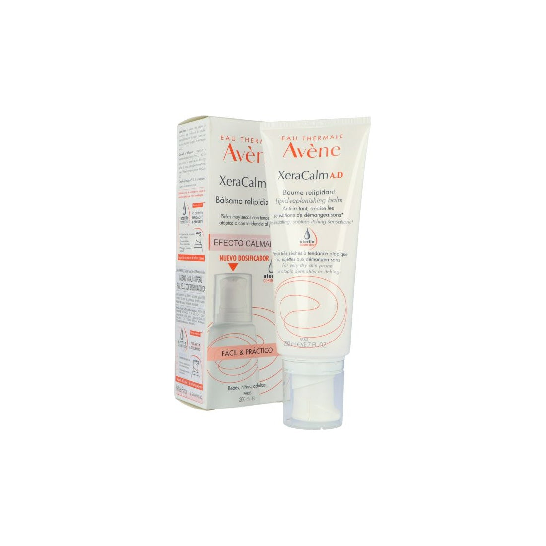 XeraCalm A.D Bálsamo Relipidizante 200 ml — fotografía real, vista frontal.
