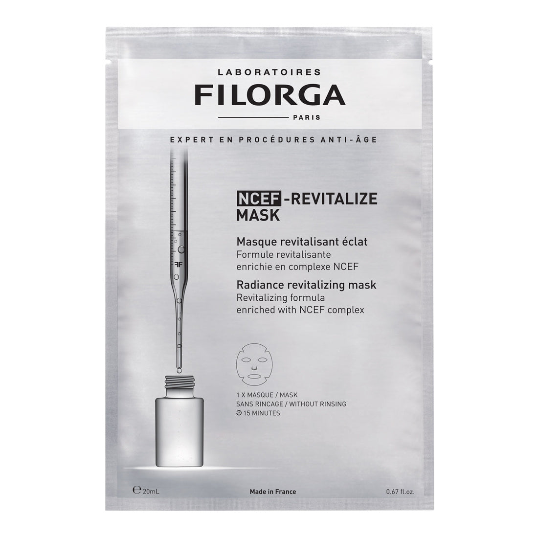 Filorga NCEF Revitalize Mask, mascarilla facial en sobre individual de 20 ml