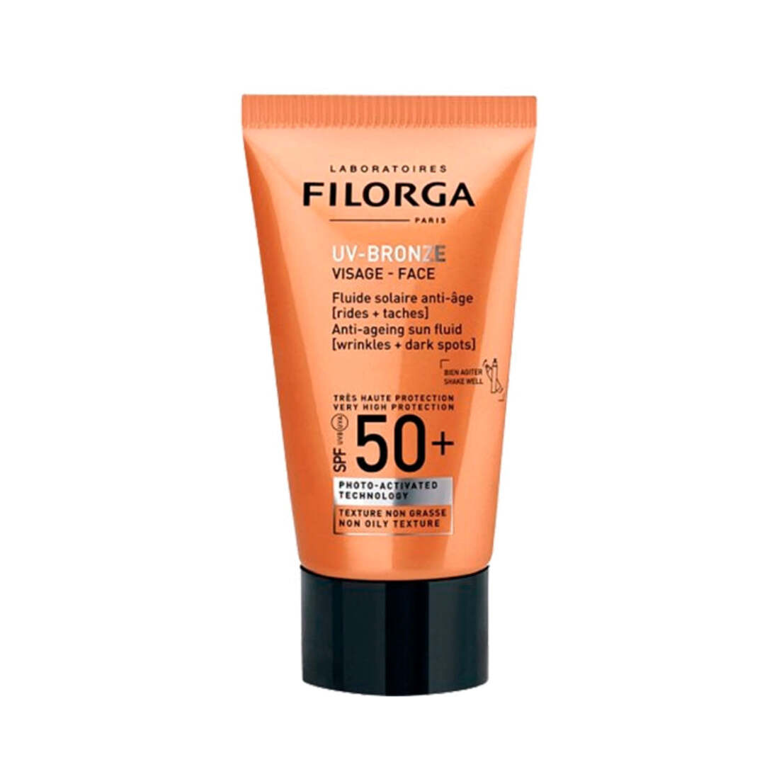 Filorga UV-Bronze Face SPF 50+ 40 ml — foto real 1100 × 1100 px, fondo blanco