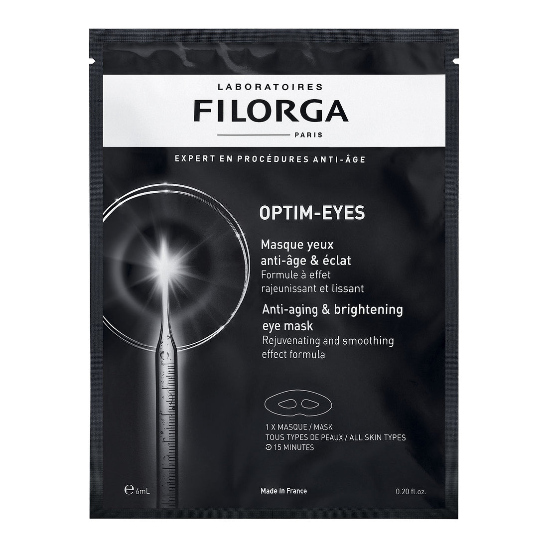 Optim Eyes Mask, fotografía de catálogo sobre fondo blanco