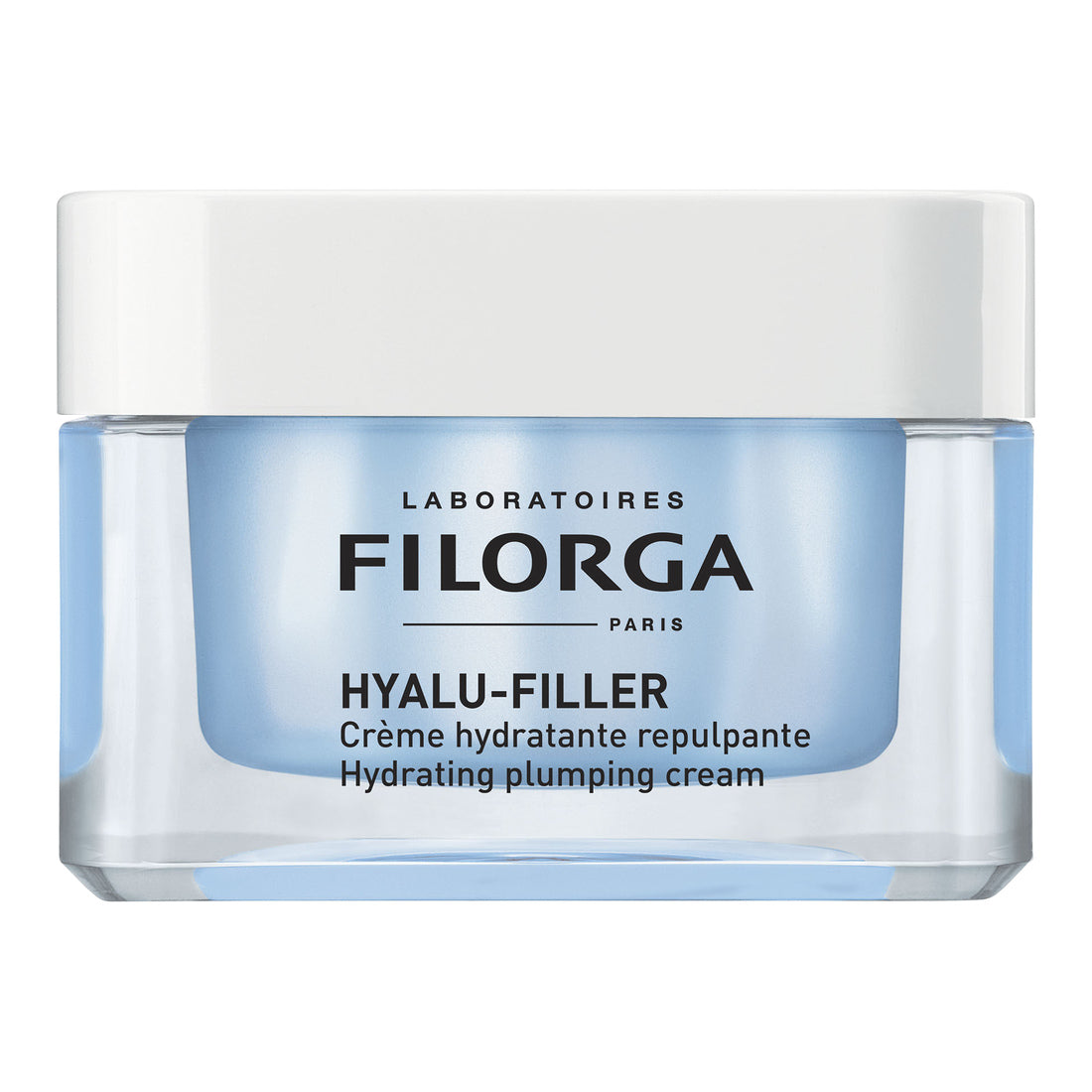 Hyalu-Filler crema, fotografía de catálogo sobre fondo blanco